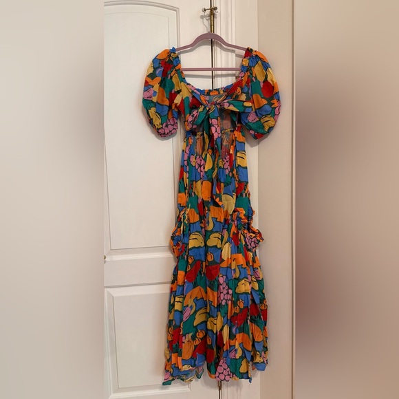 FARM Rio Fruit Landscape Cotton Blend Midi Dress - Picture 6 of 10